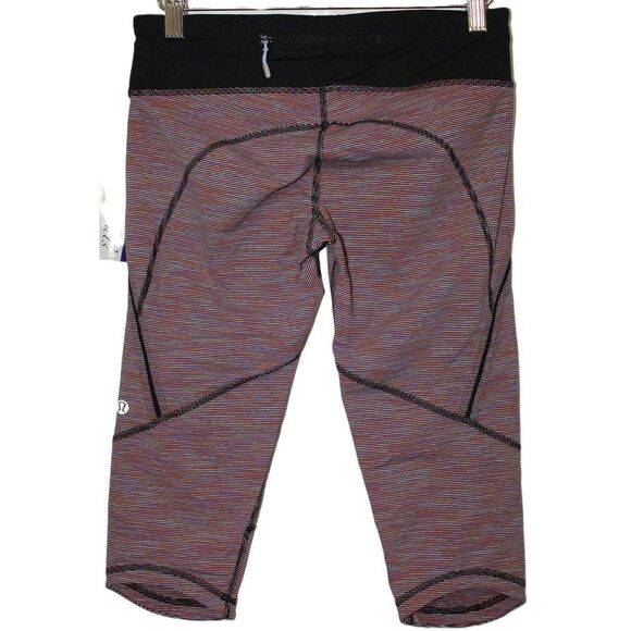 Lululemon Run Excel Cropp Wee Are From Space Multi Coral Cropped Leggings Size 6 - Picture 2 of 5